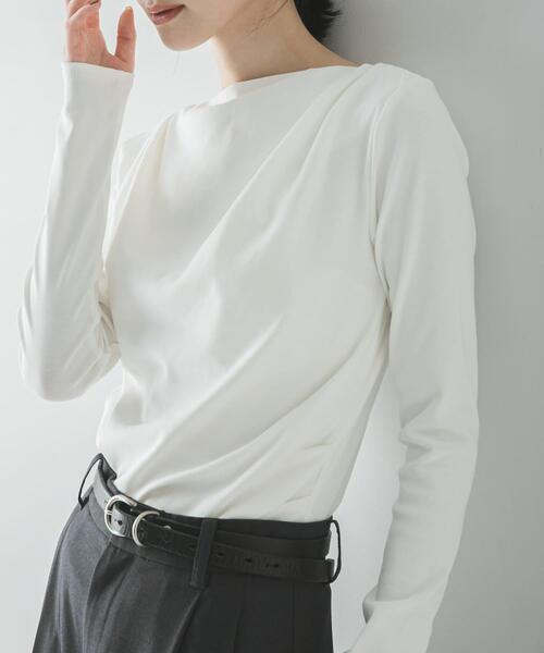 URBAN RESEARCH（アーバンリサーチ）の「2WAYドレープカットソー（Tシャツ/カットソー・レディース・チャコールグレー/オフホワイト・FREE）」の4枚目の写真