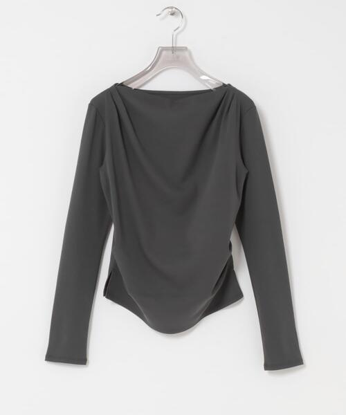 URBAN RESEARCH（アーバンリサーチ）の「2WAYドレープカットソー（Tシャツ/カットソー・レディース・チャコールグレー/オフホワイト・FREE）」の12枚目の写真