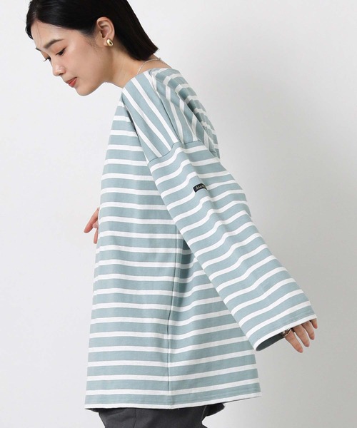 Le Minor(ルミノア)の「ルミノアボーダーロングカットソー(Tシャツ/カットソー・レディース・ブルー系/ブラック×ホワイト/ベージュ系・FREE)」の3枚目の写真