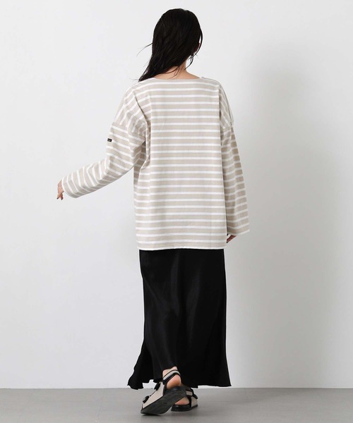 Le Minor(ルミノア)の「ルミノアボーダーロングカットソー(Tシャツ/カットソー・レディース・ブルー系/ブラック×ホワイト/ベージュ系・FREE)」の15枚目の写真