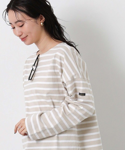 Le Minor(ルミノア)の「ルミノアボーダーロングカットソー(Tシャツ/カットソー・レディース・ブルー系/ブラック×ホワイト/ベージュ系・FREE)」の21枚目の写真