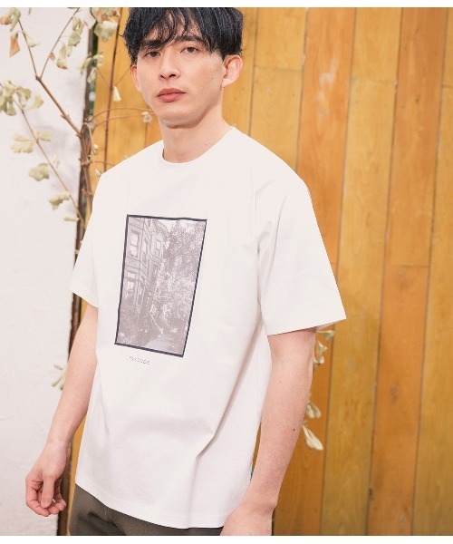 Park Slope NEWYORKER(パークスロープニューヨーカー)の「【接触冷感・デイリー・快適】グラフィックTシャツ(Tシャツ/カットソー・メンズ・ネイビー/ホワイト・LL/L/M/S)」の3枚目の写真