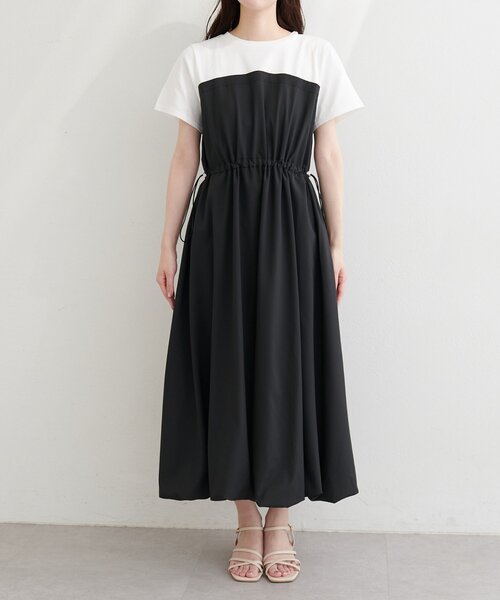 natural couture(ナチュラルクチュール)の「半袖ドッキングバルーンワンピース(ワンピース・レディース・チャコールグレー/ブラック/カーキ・FREE)」の13枚目の写真