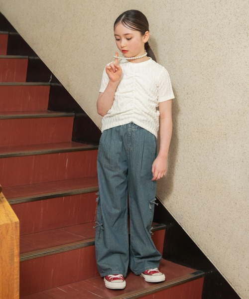 EDWIN(エドウィン)の「【Ou? by EDWIN】シャーリング半袖Tシャツ(Tシャツ/カットソー・キッズ・ラベンダー/オフホワイト・100/120/90/140/110/150/130)」の11枚目の写真