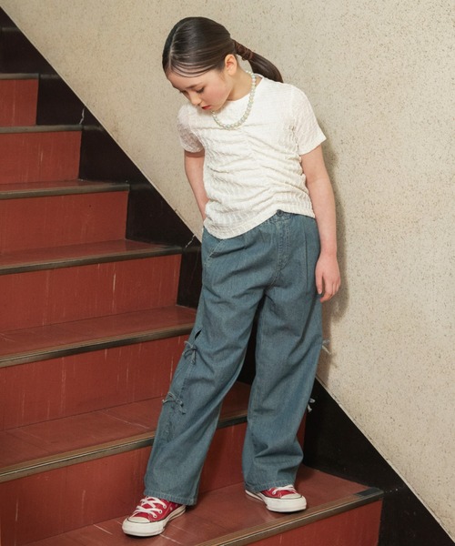 EDWIN(エドウィン)の「【Ou? by EDWIN】シャーリング半袖Tシャツ(Tシャツ/カットソー・キッズ・ラベンダー/オフホワイト・100/120/90/140/110/150/130)」の12枚目の写真