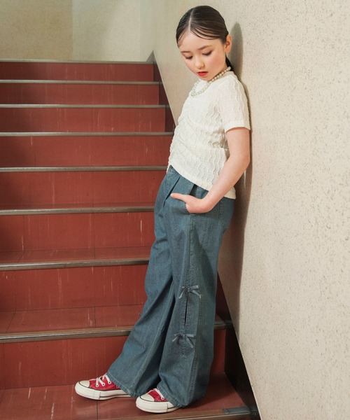 EDWIN(エドウィン)の「【Ou? by EDWIN】シャーリング半袖Tシャツ(Tシャツ/カットソー・キッズ・ラベンダー/オフホワイト・100/120/90/140/110/150/130)」の13枚目の写真