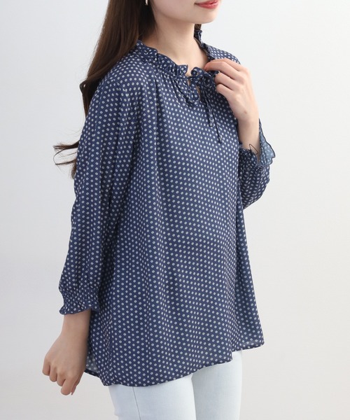 Anna Nicola(アンナニコラ)の「Anna Nicola 幾何柄ブラウス 長袖 シアー(シャツ/ブラウス・レディース・オフホワイト・38)」の16枚目の写真