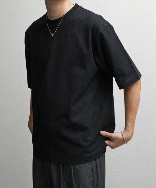 NILWAY（ニルウェイ）の「リンクス JQダブルネック クルーTシャツ（Tシャツ/カットソー・メンズ・オフホワイト/グレー/ブラウン/ブラック・MEDIUM/LARGE/X-LARGE）」の12枚目の写真