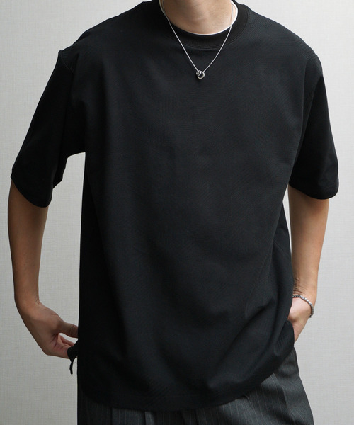 NILWAY（ニルウェイ）の「リンクス JQダブルネック クルーTシャツ（Tシャツ/カットソー・メンズ・オフホワイト/グレー/ブラウン/ブラック・MEDIUM/LARGE/X-LARGE）」の13枚目の写真