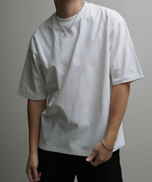 NILWAY（ニルウェイ）の「リンクス JQダブルネック クルーTシャツ（Tシャツ/カットソー・メンズ・オフホワイト/グレー/ブラウン/ブラック・MEDIUM/LARGE/X-LARGE）」の8枚目の写真