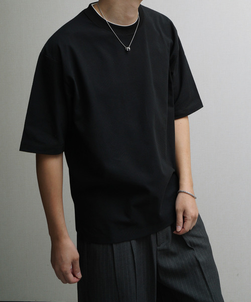 NILWAY（ニルウェイ）の「リンクス JQダブルネック クルーTシャツ（Tシャツ/カットソー・メンズ・オフホワイト/グレー/ブラウン/ブラック・MEDIUM/LARGE/X-LARGE）」の5枚目の写真