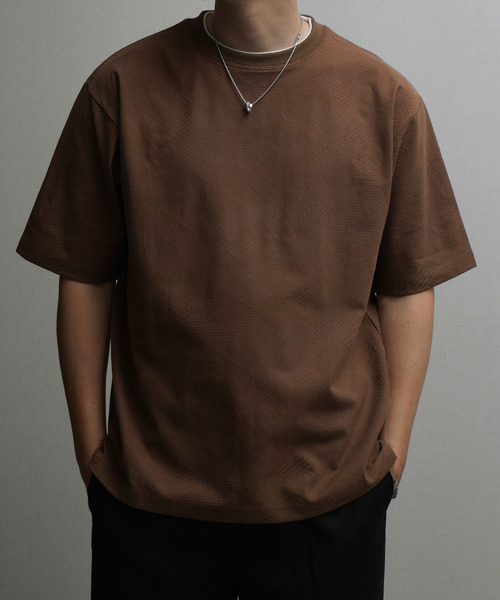 NILWAY（ニルウェイ）の「リンクス JQダブルネック クルーTシャツ（Tシャツ/カットソー・メンズ・オフホワイト/グレー/ブラウン/ブラック・MEDIUM/LARGE/X-LARGE）」の7枚目の写真