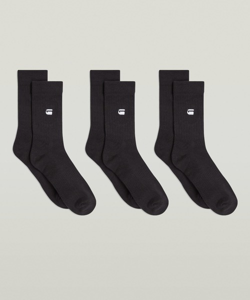 G-STAR(ジースター)の「Socks 3-Pack/ブランドロゴソックス/3枚組(ソックス/靴下・メンズ・ブラック/ホワイト・26-28cm)」の9枚目の写真