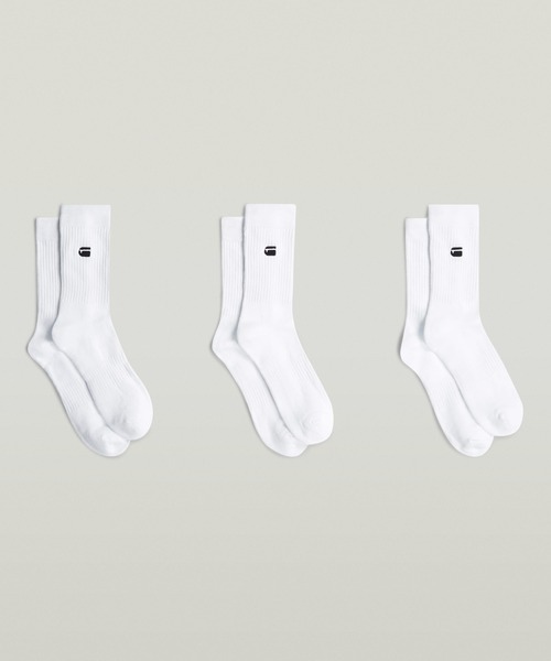 G-STAR(ジースター)の「Socks 3-Pack/ブランドロゴソックス/3枚組(ソックス/靴下・メンズ・ブラック/ホワイト・26-28cm)」の6枚目の写真