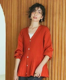 IEDIT（イディット）の「ＩＥＤＩＴ　バウンシーニット素材でスラリと美しい　プリーツフレアーカーディガン（カーディガン/ボレロ）」