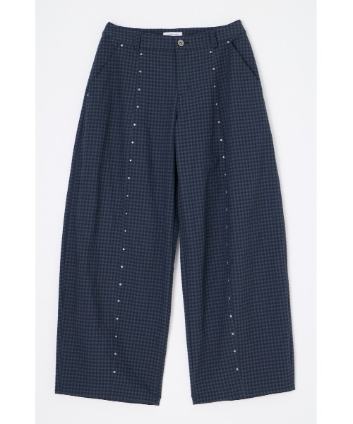 LAGUA GEM(ラグアジェム)の「GINGHAM LOOSY パンツ(スラックス・レディース・ネイビー/ブラック・X-SMALL/SMALL/MEDIUM)」の2枚目の写真
