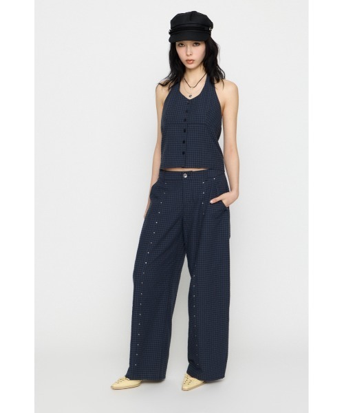LAGUA GEM(ラグアジェム)の「GINGHAM LOOSY パンツ(スラックス・レディース・ネイビー/ブラック・X-SMALL/SMALL/MEDIUM)」の10枚目の写真