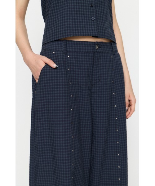 LAGUA GEM(ラグアジェム)の「GINGHAM LOOSY パンツ(スラックス・レディース・ネイビー/ブラック・X-SMALL/SMALL/MEDIUM)」の11枚目の写真