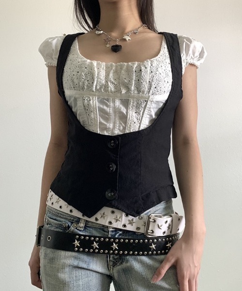 almo(アルモ)の「【LAMPOON】ゴシックジレ(ベスト・レディース・ブラック・SMALL/MEDIUM/LARGE)」の3枚目の写真