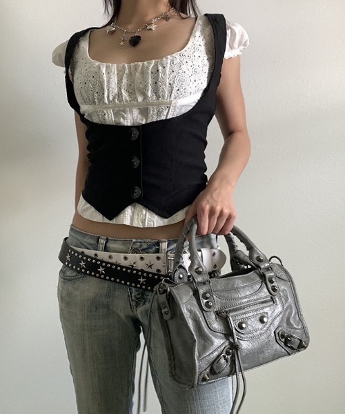 almo(アルモ)の「【LAMPOON】ゴシックジレ(ベスト・レディース・ブラック・SMALL/MEDIUM/LARGE)」の4枚目の写真