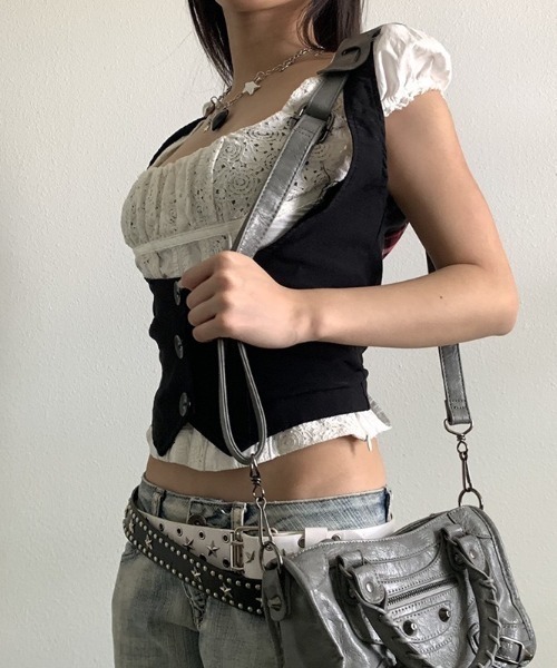almo(アルモ)の「【LAMPOON】ゴシックジレ(ベスト・レディース・ブラック・SMALL/MEDIUM/LARGE)」の5枚目の写真