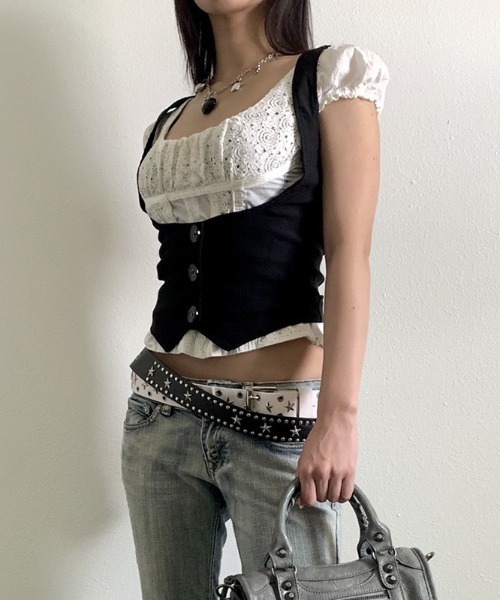 almo(アルモ)の「【LAMPOON】ゴシックジレ(ベスト・レディース・ブラック・SMALL/MEDIUM/LARGE)」の6枚目の写真