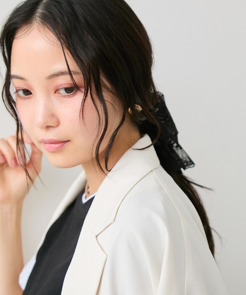 VIS(ビス)の「レースシュシュバンス(バレッタ/ヘアクリップ・レディース・ホワイト/ブラック・FREE)」の7枚目の写真