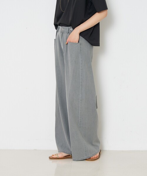 collex（コレックス）の「タックウエストデニムパンツ（デニムパンツ・レディース・ブルー/グレー・フリー）」の7枚目の写真
