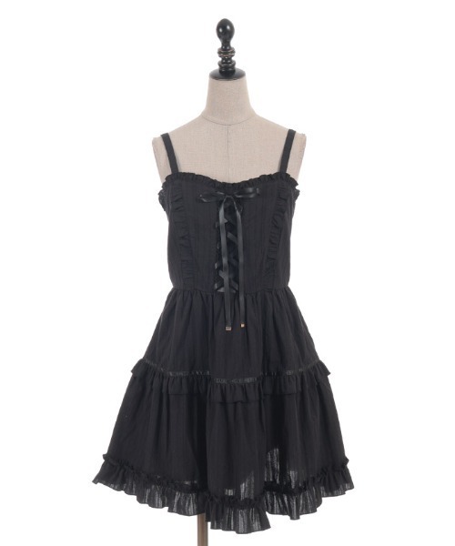 axes femme POETIQUE（アクシーズファムポエティック）の「コットンレースキャミＯＰ（ワンピース・レディース・ホワイト/ブラック/イエロー・MEDIUM）」の9枚目の写真