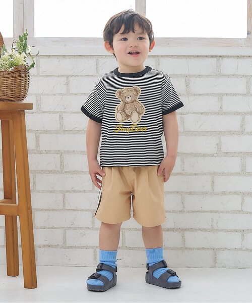 apres les cours(アプレレクール)の「tiny bear刺繍 半袖Tシャツ(Tシャツ/カットソー・キッズ・ブラック/レッド/ブルー・110/100/90/80/120)」の5枚目の写真