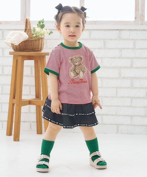 apres les cours(アプレレクール)の「tiny bear刺繍 半袖Tシャツ(Tシャツ/カットソー・キッズ・ブラック/レッド/ブルー・110/100/90/80/120)」の13枚目の写真