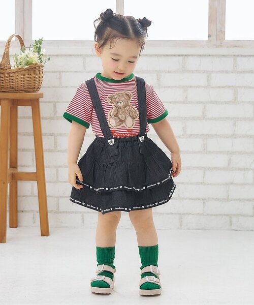 apres les cours(アプレレクール)の「tiny bear刺繍 半袖Tシャツ(Tシャツ/カットソー・キッズ・ブラック/レッド/ブルー・110/100/90/80/120)」の15枚目の写真