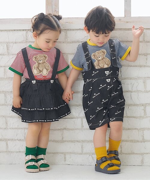 apres les cours(アプレレクール)の「tiny bear刺繍 半袖Tシャツ(Tシャツ/カットソー・キッズ・ブラック/レッド/ブルー・110/100/90/80/120)」の16枚目の写真