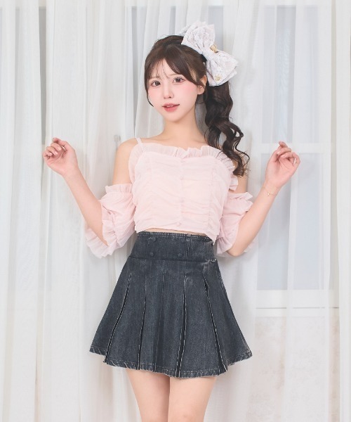 LAFARY(ラファリー)の「プリーツスカパン(スカート・レディース・ブラック/ブラウン/ホワイト・FREE)」の2枚目の写真