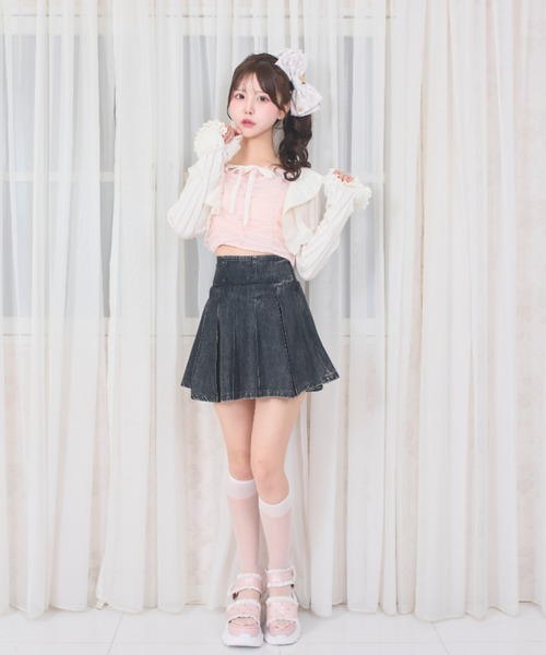 LAFARY(ラファリー)の「プリーツスカパン(スカート・レディース・ブラック/ブラウン/ホワイト・FREE)」の4枚目の写真
