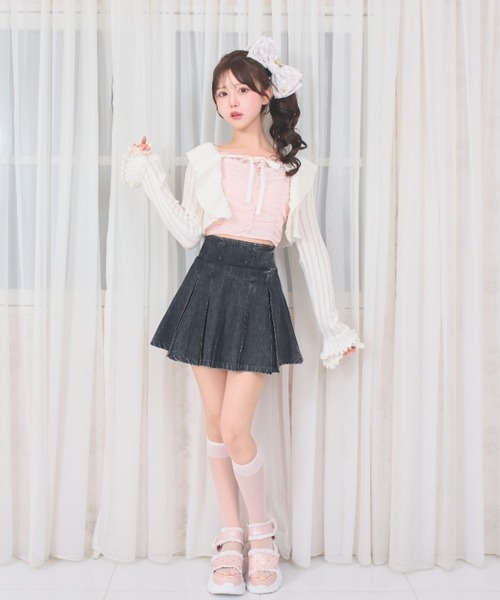 LAFARY(ラファリー)の「プリーツスカパン(スカート・レディース・ブラック/ブラウン/ホワイト・FREE)」の5枚目の写真