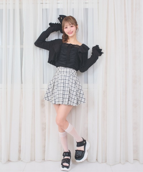LAFARY(ラファリー)の「プリーツスカパン(スカート・レディース・ブラック/ブラウン/ホワイト・FREE)」の13枚目の写真