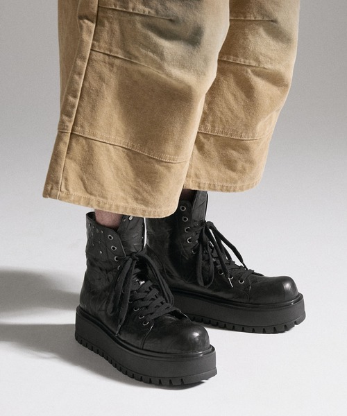GRANCY Fold-over Leather Shoes ブラック 42 GRANCY（グランシー）の「【GRANCY】Fold-over Leather Shoes