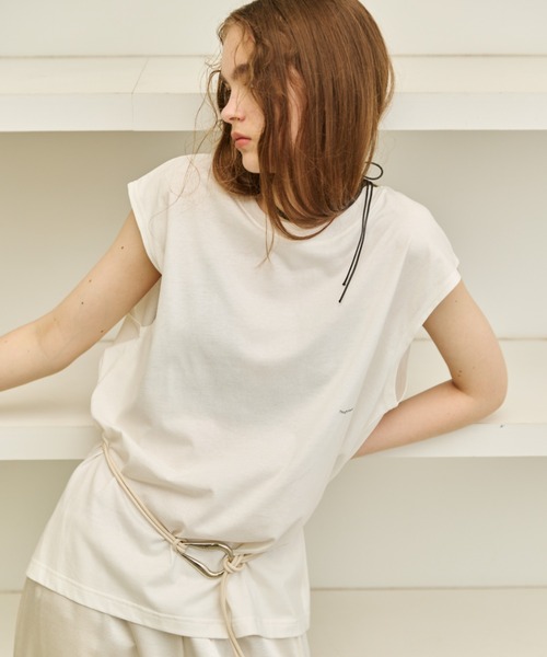 AIC.(エーアイシー)の「汗染み防止加工ミニマルロゴTシャツ(Tシャツ/カットソー・レディース・ピンク/オフホワイト/ブラック・FREE)」の2枚目の写真