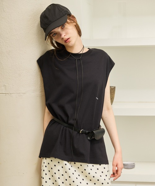 AIC.(エーアイシー)の「汗染み防止加工ミニマルロゴTシャツ(Tシャツ/カットソー・レディース・ピンク/オフホワイト/ブラック・FREE)」の7枚目の写真