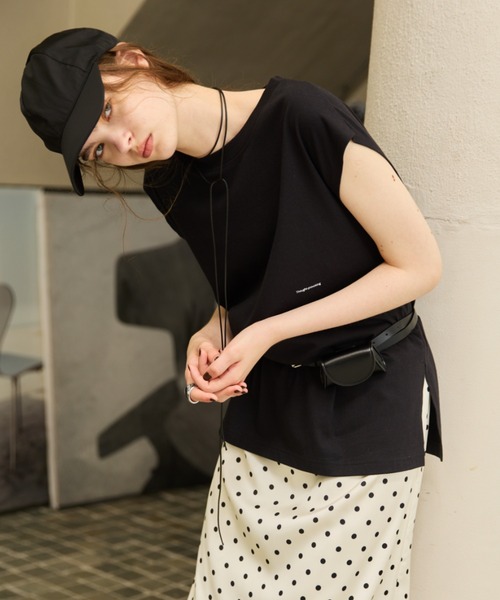 AIC.(エーアイシー)の「汗染み防止加工ミニマルロゴTシャツ(Tシャツ/カットソー・レディース・ピンク/オフホワイト/ブラック・FREE)」の5枚目の写真