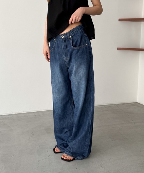 CANAL JEAN(キャナルジーン)の「El mar ライトオンスワイドストレートデニムパンツ 610(デニムパンツ・レディース・ライトインディゴブルー/ダークインディゴブルー・SMALL/MEDIUM)」の3枚目の写真