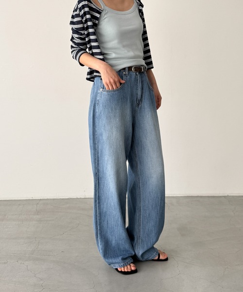 CANAL JEAN(キャナルジーン)の「El mar ライトオンスワイドストレートデニムパンツ 610(デニムパンツ・レディース・ライトインディゴブルー/ダークインディゴブルー・SMALL/MEDIUM)」の6枚目の写真