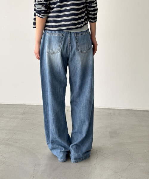 CANAL JEAN(キャナルジーン)の「El mar ライトオンスワイドストレートデニムパンツ 610(デニムパンツ・レディース・ライトインディゴブルー/ダークインディゴブルー・SMALL/MEDIUM)」の7枚目の写真