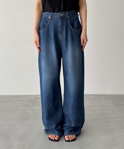 CANAL JEAN(キャナルジーン)の「El mar ライトオンスワイドストレートデニムパンツ 610(デニムパンツ・レディース・ライトインディゴブルー/ダークインディゴブルー・SMALL/MEDIUM)」の9枚目の写真