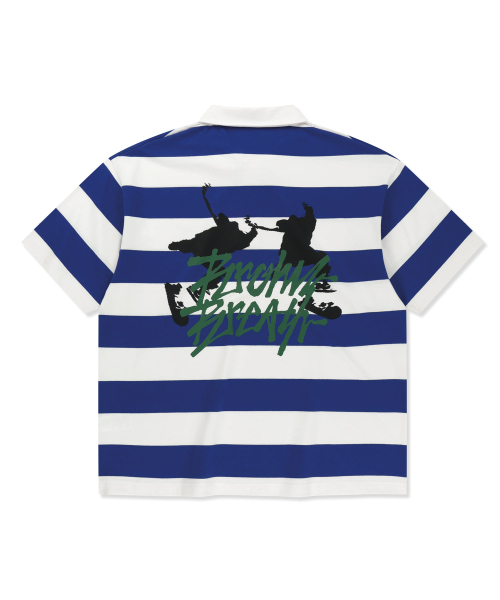BROWNBREATH(ブラウンブレス)の「RUGBY STRIPE TEE - BLUE(ポロシャツ・レディース・その他・SMALL/MEDIUM/LARGE/X-LARGE)」の2枚目の写真