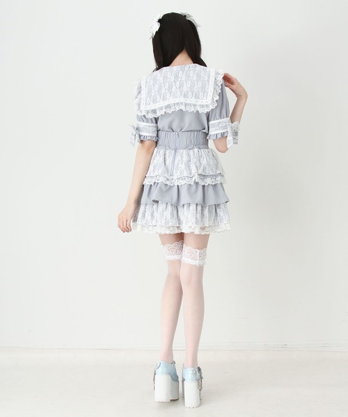 DearMyLove(ディアマイラブ)の「3wayレース重ねリボンセーラー襟ブラウス(シャツ/ブラウス・レディース・ブラック/ホワイト/ブルーグレー・3L/LARGE/MEDIUM)」の12枚目の写真