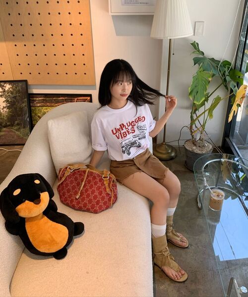 CHASECULT(チェイスカルト)の「共用ヴィンテージグラフィック半袖Tシャツ-FBRU5817D01(Tシャツ/カットソー・レディース・ホワイト・90/95/100/105)」の8枚目の写真