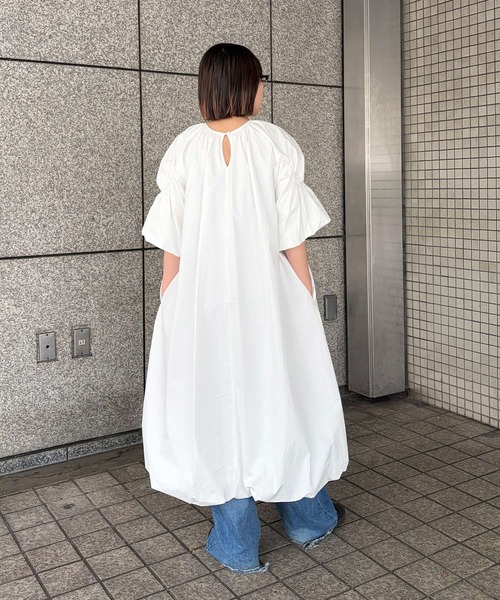 Narcissus（ナルシス）の「【Narcissus】バルーンシャツワンピース（シャツワンピース・レディース・ブラック/ホワイト・FREE）」の7枚目の写真
