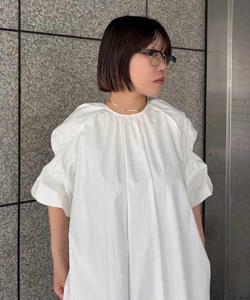 Narcissus（ナルシス）の「【Narcissus】バルーンシャツワンピース（シャツワンピース・レディース・ブラック/ホワイト・FREE）」の3枚目の写真